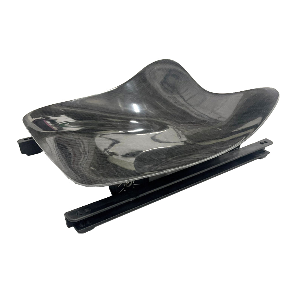 Nelo Seat Rails Carbon-Nylon Extra Low mounted with carbon seat – front view