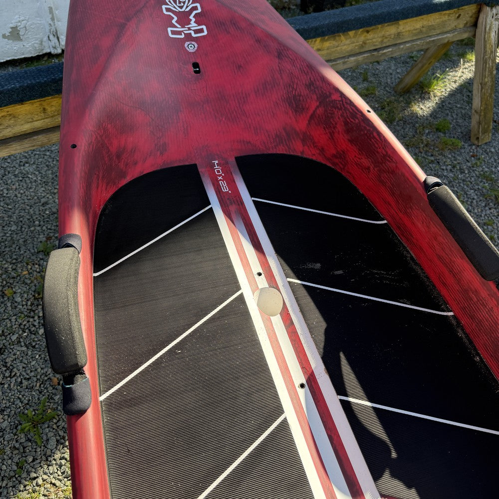 Starboard All Star 14'x23" 2026 used - cockpit detail with sealed repair