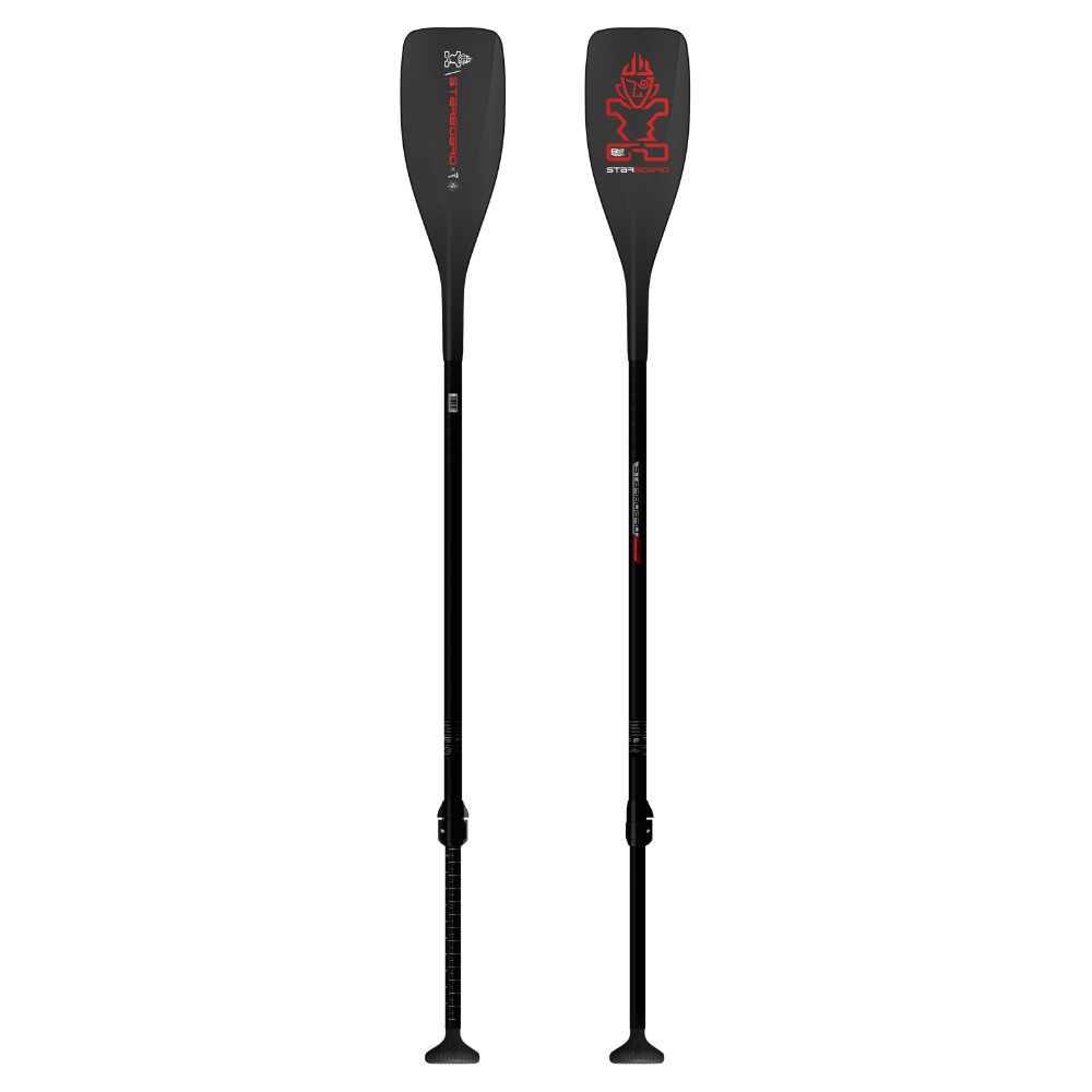 Starboard Lima Prepre Carbon adjustable SUP paddle, front and back