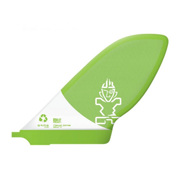 Starboard Natural Winner SUP Race Fin in green and white color, featuring Armacore technology and Starboard logo graphic.