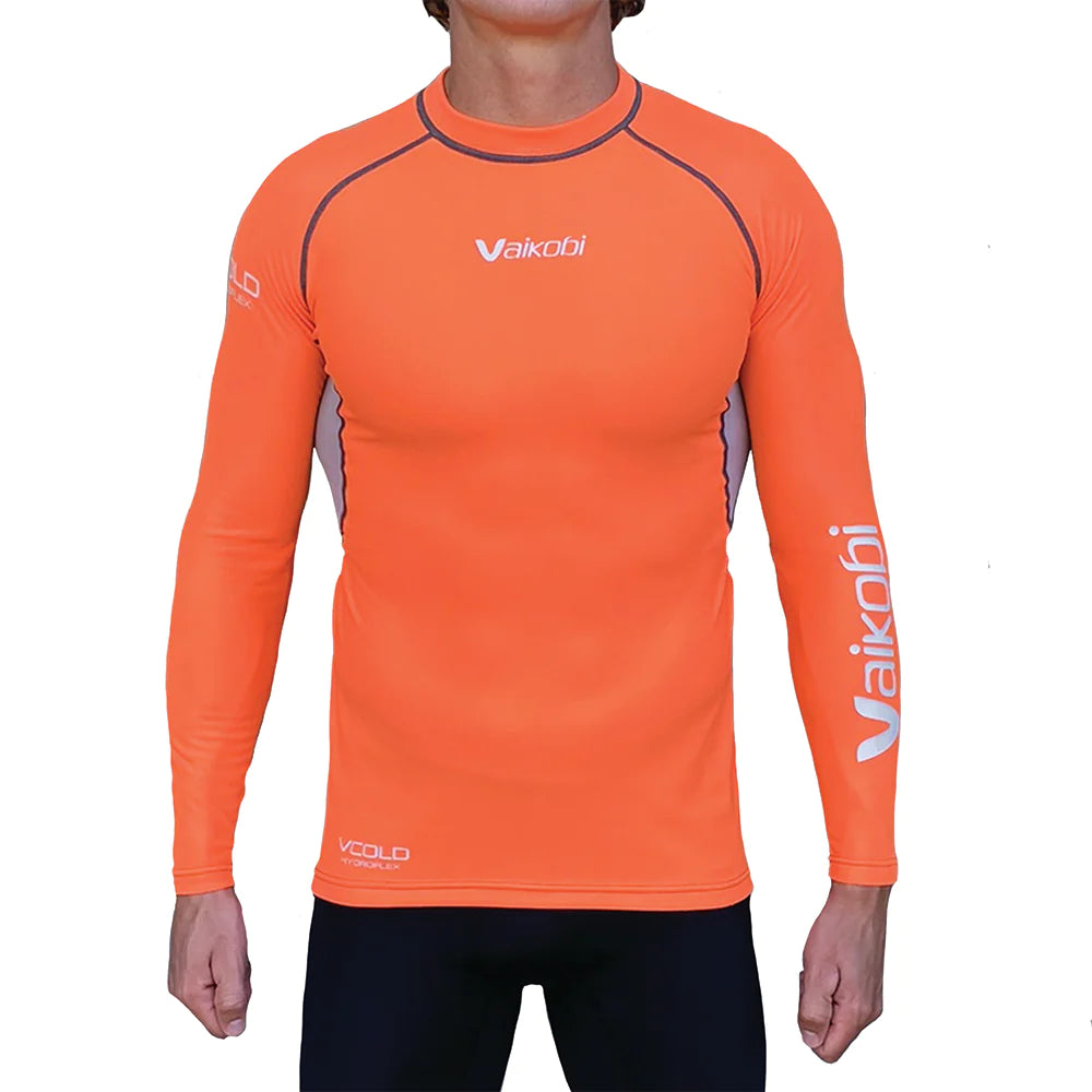 Vaikobi Hydroflex L/S Top orange with male model - front view