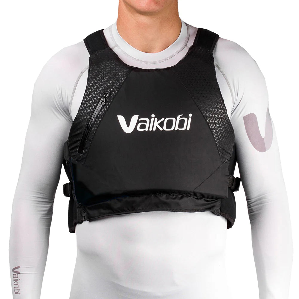 Vaikobi Pfd-Rennen Surfski sup Schwimmweste schwarz vorne mit männlichem Model