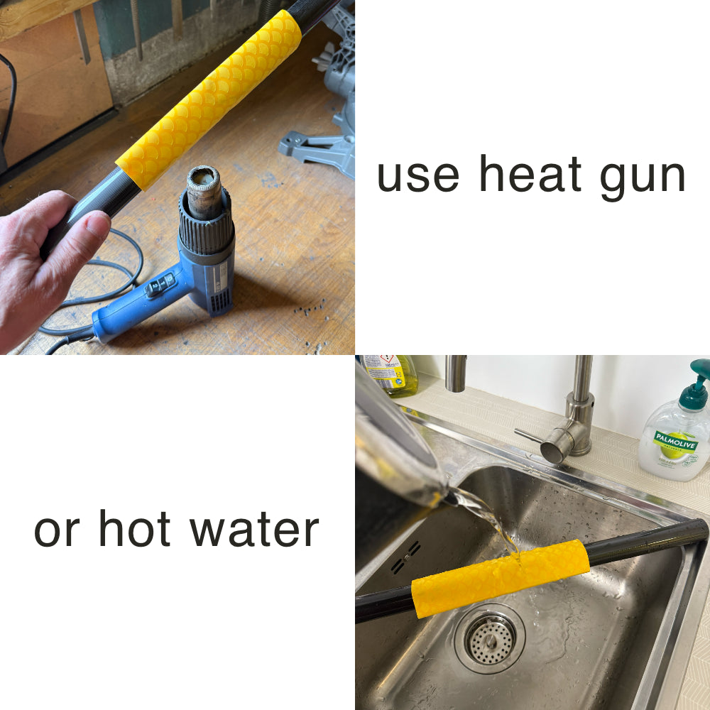 Installation tip: Use heat gun or hot water for easier mounting