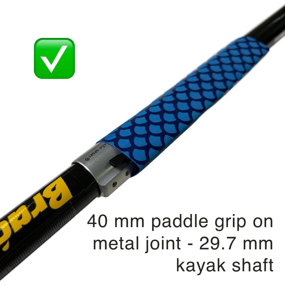 Blue Paddle Grip Kayak 40 mm Fish Scale pattern on metal joint kayak shaft 29.7 mm