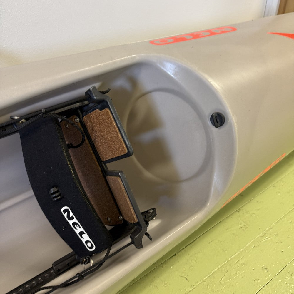 Nelo 510 surfski grey orange demo - side view