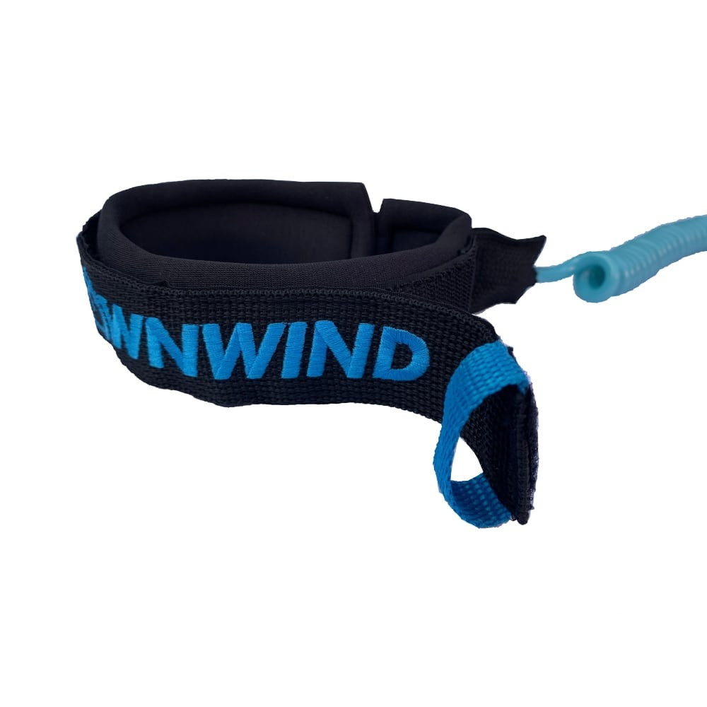 Downwind surfski leg leash blue velcro opening