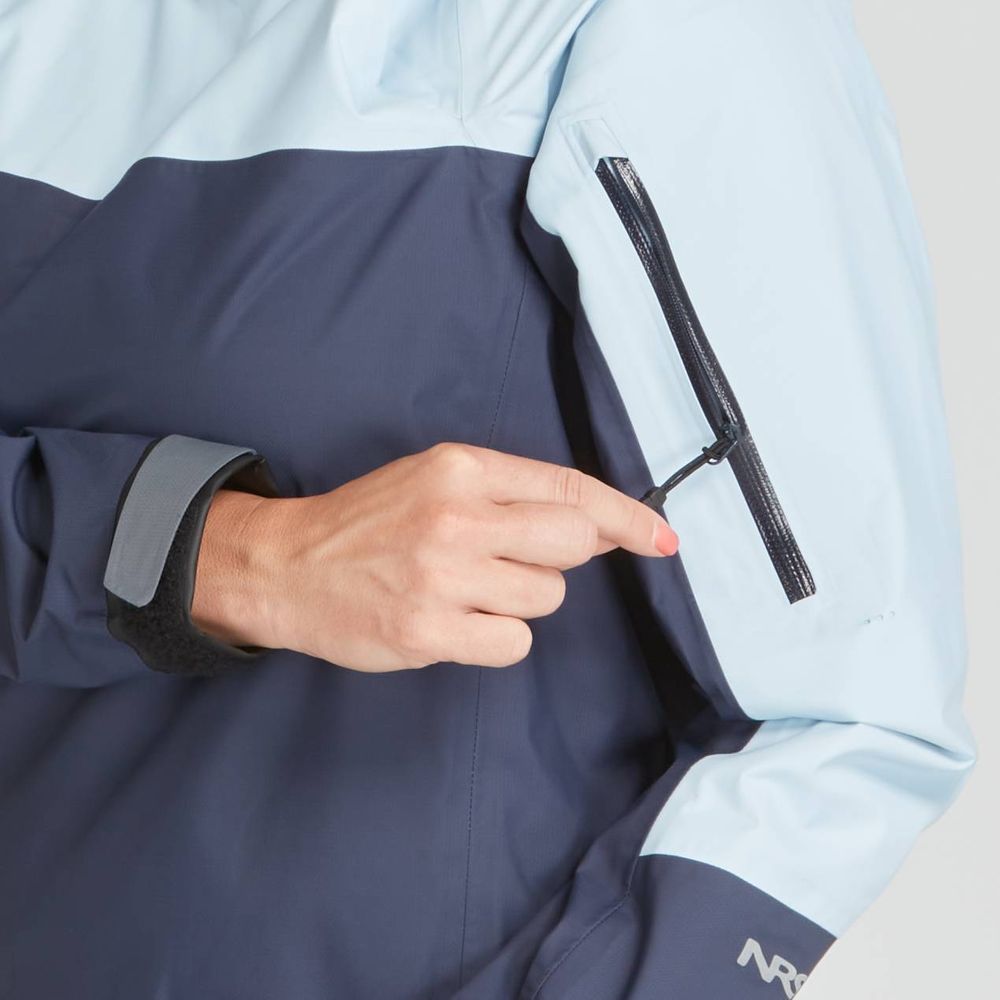 NRS Womens Echo Paddle Jacket blue - arm pocket