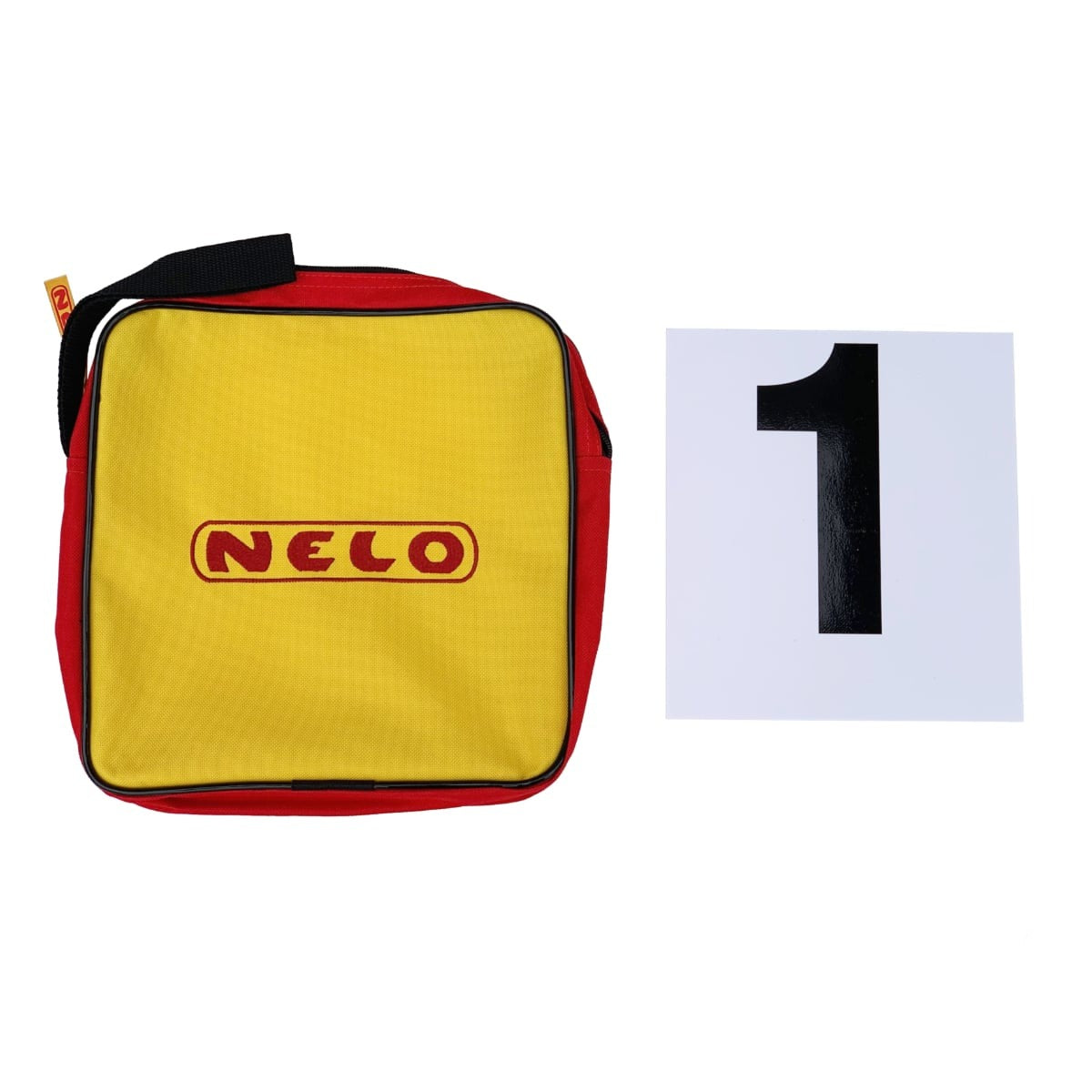 Nelo staring numbers with bag