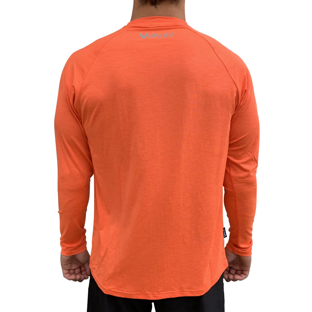 Vaikobi Mens UV Long Sleeve Tech orange back