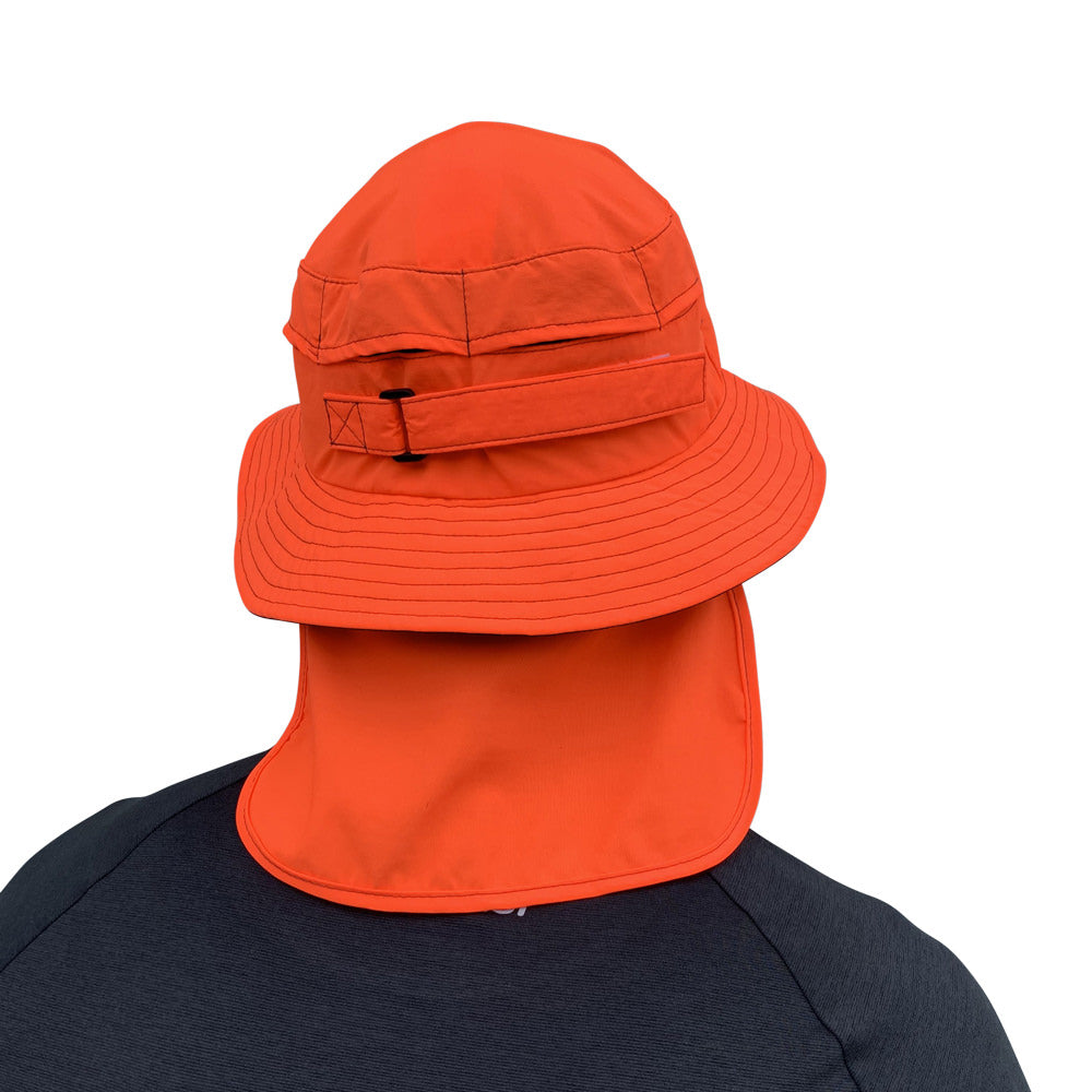 Vaikobi Downwind surfski hat orange back with flap