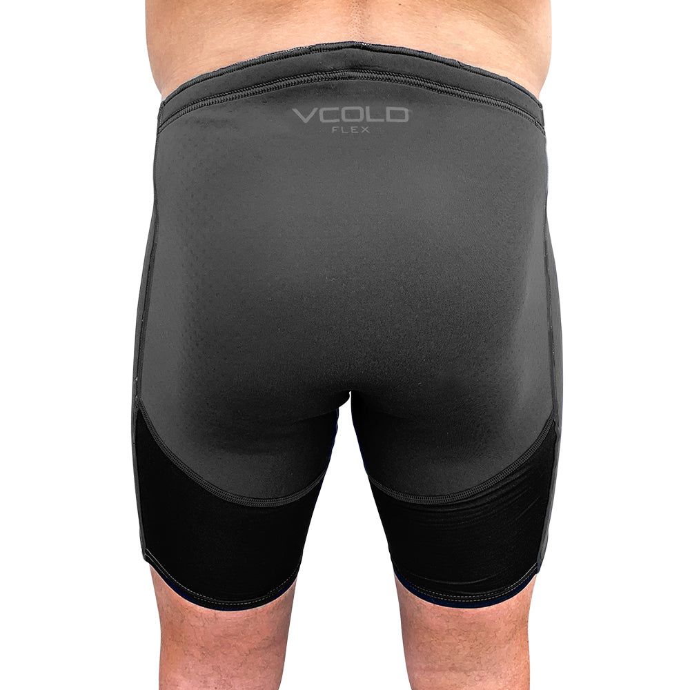 Vaikobi V Cold Flex neoprene surfski paddle shorts stealth black - back part without seams in seat area