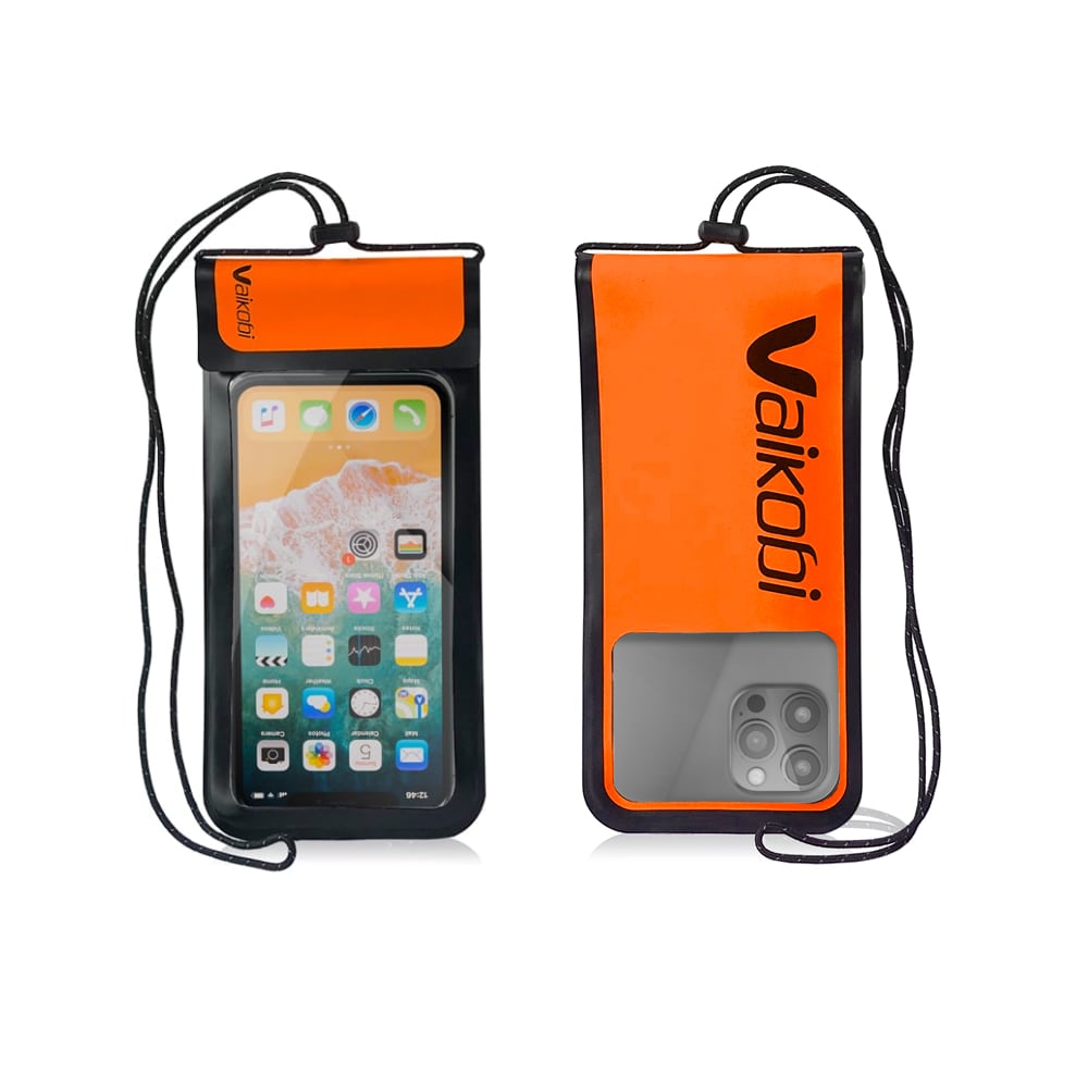 Vaikobi Waterproof Phone case front and back orange